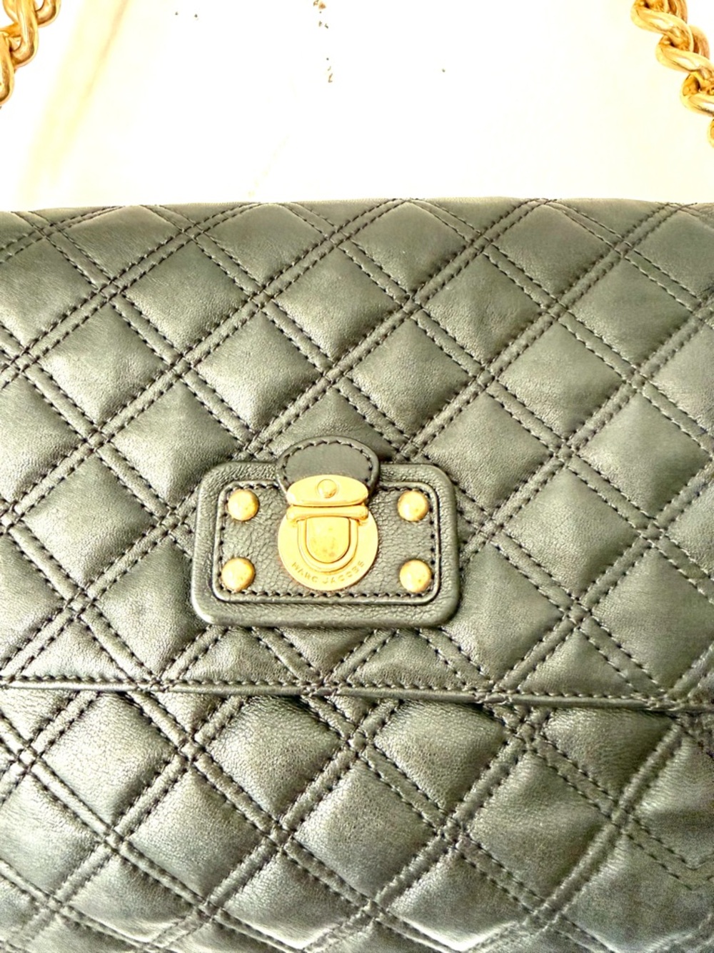 Marc Jacobs Stam Black Quilted Leather Chunky Chain Y2K Shoulder Bag - Picture 4 of 16
